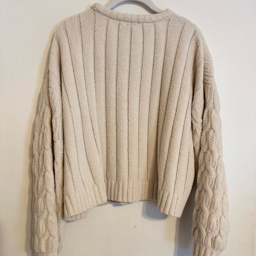 Cream Soft Cable Knit Sweater - Picture 2 of 4